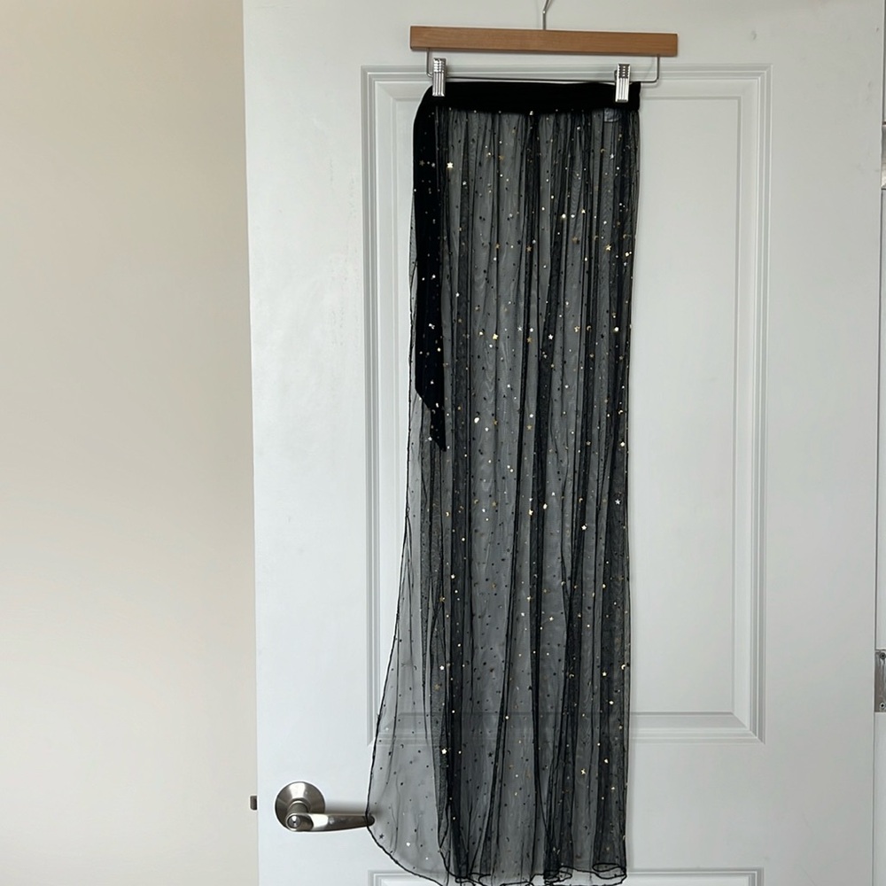 Black Transparent Tit Skirt